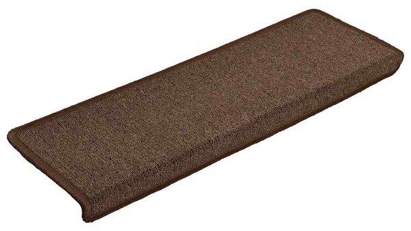 Schodové rohože 15 ks 65 x 21 x 4 cm hnědé s obdélníkovým okrajem 134571