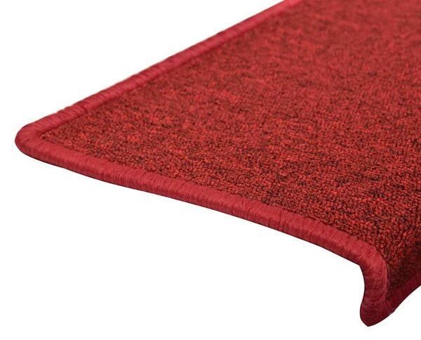 Schodové rohože 15 ks 65 x 21 x 4 cm červené obdélníkový okraj 134572