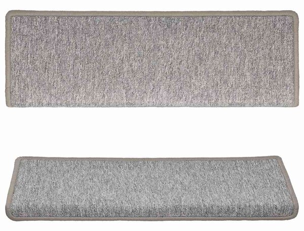 Schodové rohože 15 ks 65 x 21 x 4 cm světle šedé s obdélníkovým okrajem 134570