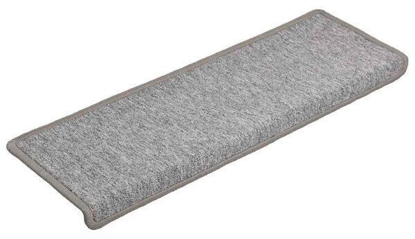 Schodové rohože 15 ks 65 x 21 x 4 cm světle šedé s obdélníkovým okrajem 134570