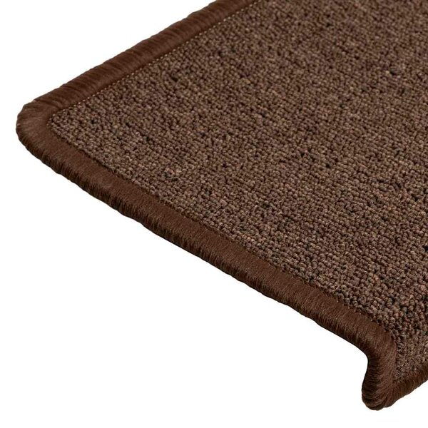 Schodové rohože 15 ks 65 x 21 x 4 cm hnědé s obdélníkovým okrajem 134571