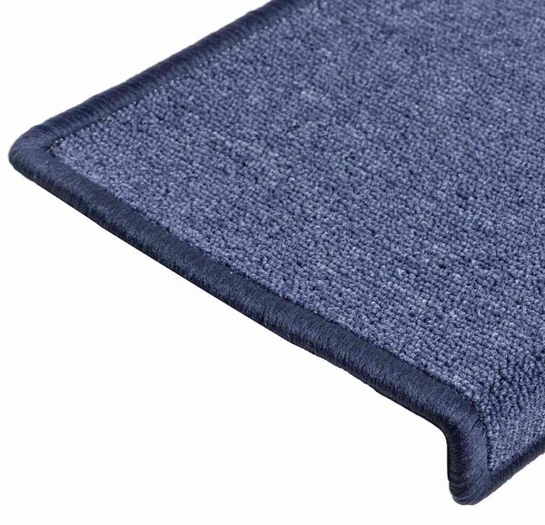 Schodové rohože 15 ks 65 x 21 x 4 cm modré s obdélníkovým okrajem 134574