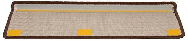 Schodové rohože 15 ks 65 x 21 x 4 cm hnědé s obdélníkovým okrajem 134578