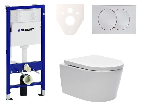 Cenově zvýhodněný závěsný WC set Geberit do lehkých stěn / předstěnová montáž+ WC SAT Brevis SIKOGES6W7