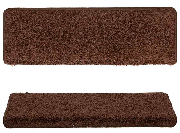 Schodové rohože 15 ks 65 x 21 x 4 cm hnědé s obdélníkovým okrajem 134578