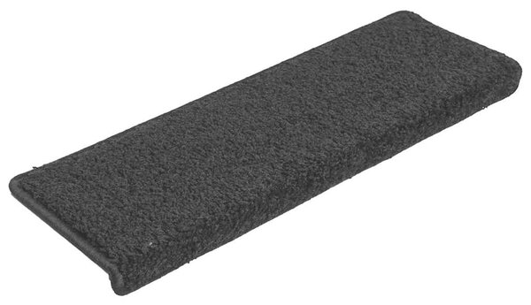 Schodové rohože 15 ks 65 x 21 x 4 cm černé s obdélníkovým okrajem 134576