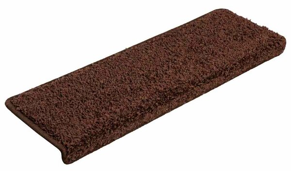 Schodové rohože 15 ks 65 x 21 x 4 cm hnědé s obdélníkovým okrajem 134578