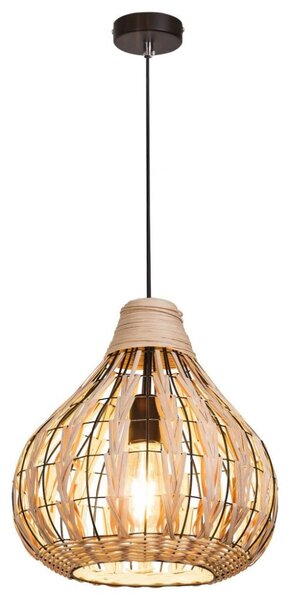 RABALUX 7604 Zahara závěsné svítidlo E27 1X max. 40W ratan, černá