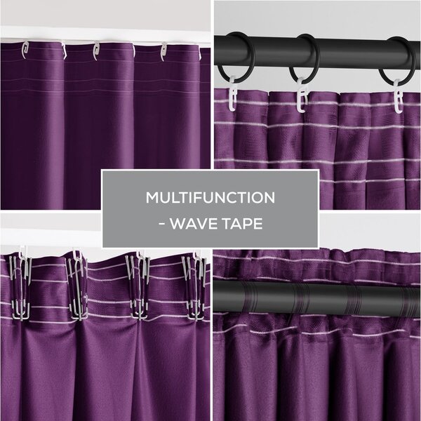 Fialový sametový dimout závěs 140x270 cm Pleat – Restilo