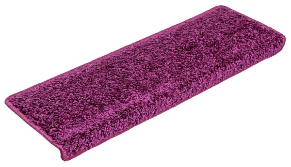 Schodové rohože 15 ks 65 x 21 x 4 cm fialové s obdélníkovým okrajem 134580