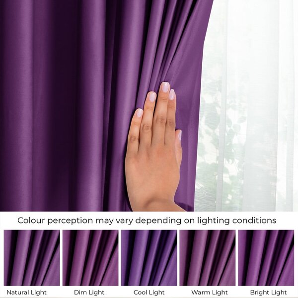 Fialový sametový dimout závěs 140x270 cm Pleat – Restilo