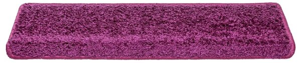 Schodové rohože 15 ks 65 x 21 x 4 cm fialové s obdélníkovým okrajem 134580