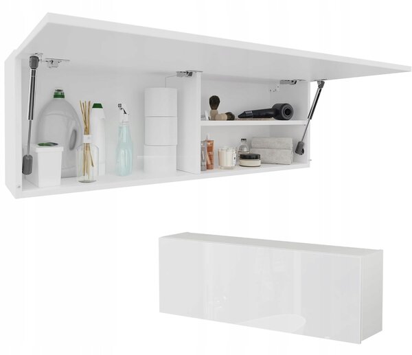 Závěsná skříňka PLATAN ROOM bílá MDF 120x40 cm lesklá