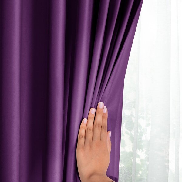 Fialový sametový dimout závěs 140x270 cm Eyelets – Restilo