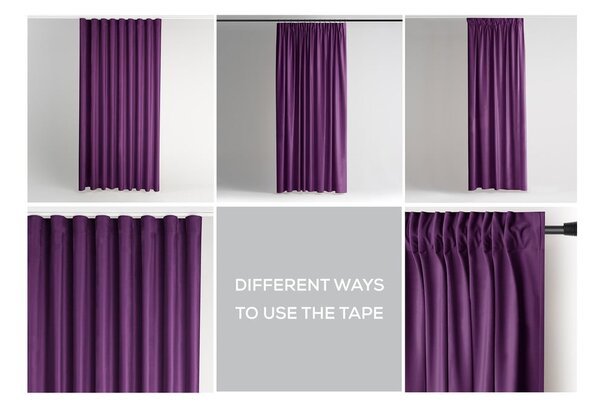 Fialový sametový dimout závěs 140x270 cm Pleat – Restilo