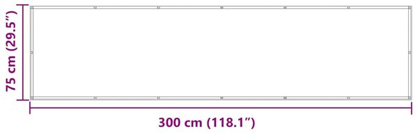 Balkónová zástěna antracitová 75 x 300 cm oxfordská látka 134864
