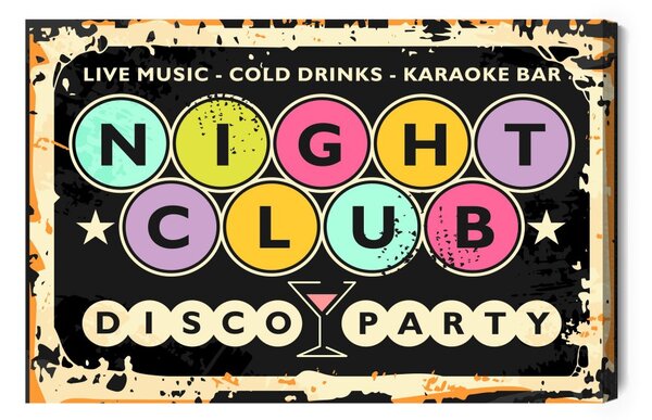 Obraz Retro Disco Club Nápisy