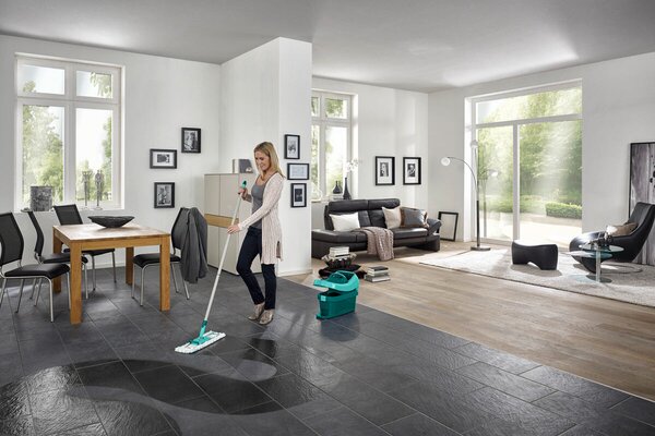 Set podlahový mop PROFI + vědro na kolečkách PROFI s nášlapným ždímáním LEIFHEIT 55096