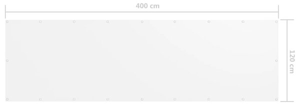 Balkónová zástěna bílá 120 x 400 cm oxfordská látka 134897