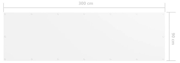 Balkónová zástěna bílá 90 x 300 cm oxfordská látka 134892
