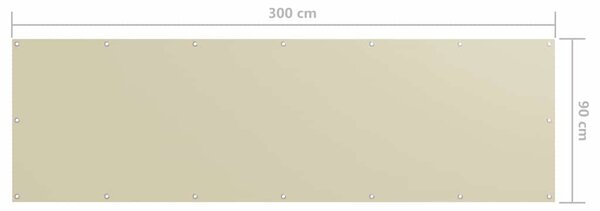 Balkónová zástěna krémová 90 x 300 cm oxfordská látka 134952