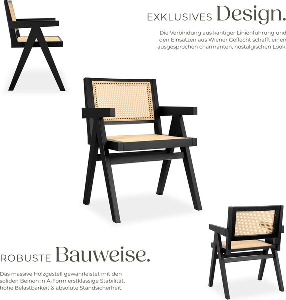 Tectake® Lissy křeslo v boho stylu 59 x 56,5 x 82,5 cm, nosnost 120 kg