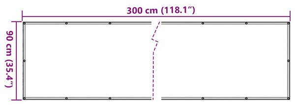 Balkónová zástěna béžová 90 x 300 cm oxfordská látka 134940