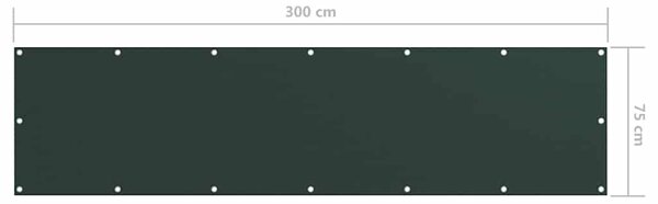Balkónová zástěna tmavě zelená 75 x 300 cm oxfordská látka 134996