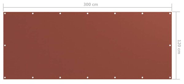 Balkónová zástěna cihlová 120 x 300 cm oxfordská látka 134980