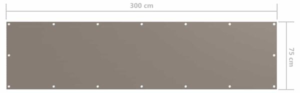 Balkónová zástěna taupe 75 x 300 cm oxfordská látka 134984