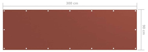 Balkónová zástěna cihlová 90 x 300 cm oxfordská látka 134976