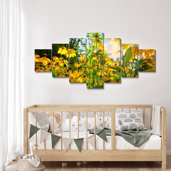 Obraz žlutých květin (210x100 cm)