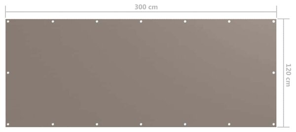 Balkónová zástěna taupe 120 x 300 cm oxfordská látka 134992