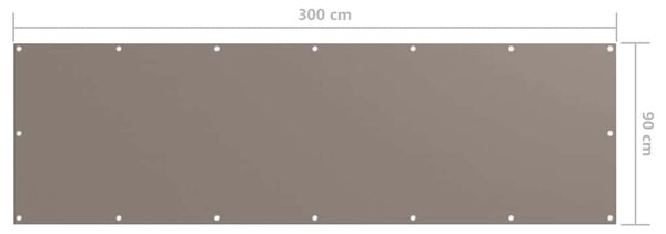 Balkónová zástěna taupe 90 x 300 cm oxfordská látka 134988