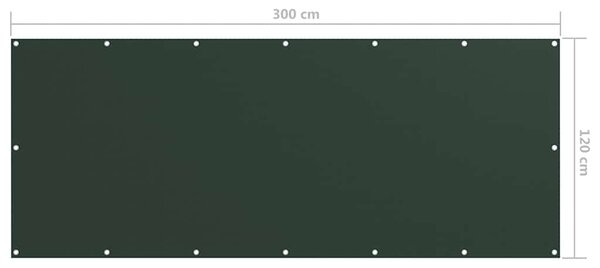 Balkónová zástěna tmavě zelená 120 x 300 cm oxfordská látka 135004