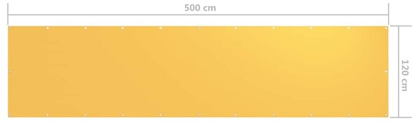 Balkónová zástěna žlutá 120 x 500 cm oxfordská látka 135030