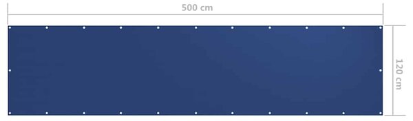 Balkónová zástěna modrá 120 x 500 cm oxfordská látka 135018