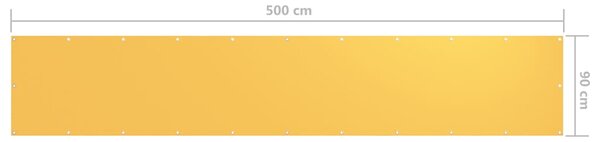 Balkónová zástěna žlutá 90 x 500 cm oxfordská látka 135026