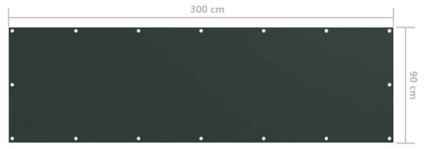 Balkónová zástěna tmavě zelená 90 x 300 cm oxfordská látka 135000