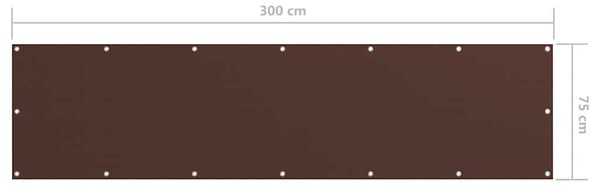 Balkónová zástěna hnědá 75 x 300 cm oxfordská látka 135068