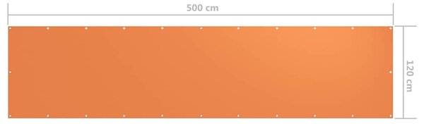 Balkónová zástěna oranžová 120 x 500 cm oxfordská látka 135054