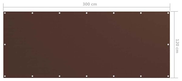 Balkónová zástěna hnědá 120 x 300 cm oxfordská látka 135076