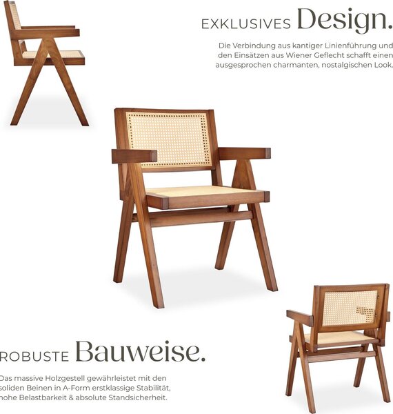 Tectake® Lissy křeslo v boho stylu 59 x 56,5 x 82,5 cm, nosnost 120 kg