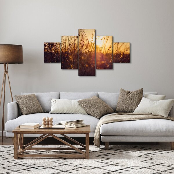 Obraz pole při západu slunce (125x70 cm)