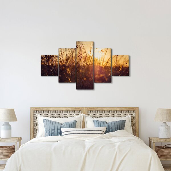 Obraz pole při západu slunce (125x70 cm)