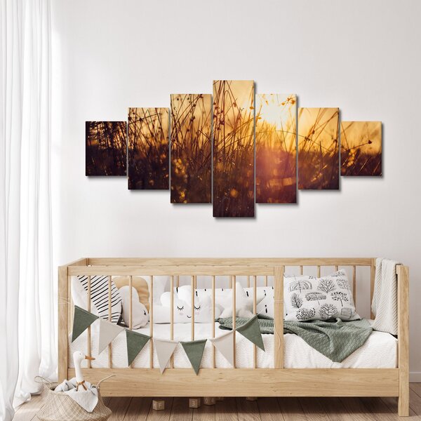 Obraz pole při západu slunce (210x100 cm)