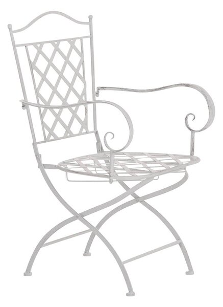 Kovová židle Adara - Bílá antik