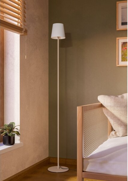 Eglo 901112 - Stojací lampa FIORANA 1xE14/7,5W/230V krémová/bílá