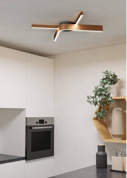 Eglo 901863 - LED RGBW Stm. str. svítidlo FOLCINO-Z 2xLED/18W/230V měděná/černá