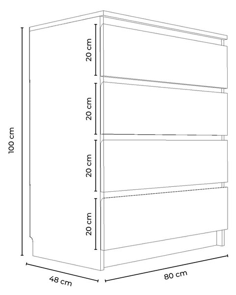 Komoda Dorinko 4 (antracit). Akce -21%